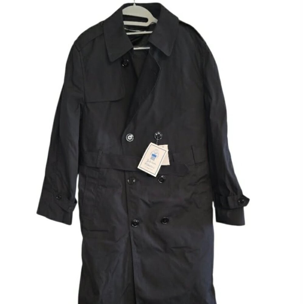 Defense Logistics Agency Garrison Collection Trench Coat Black 40R Made in USA